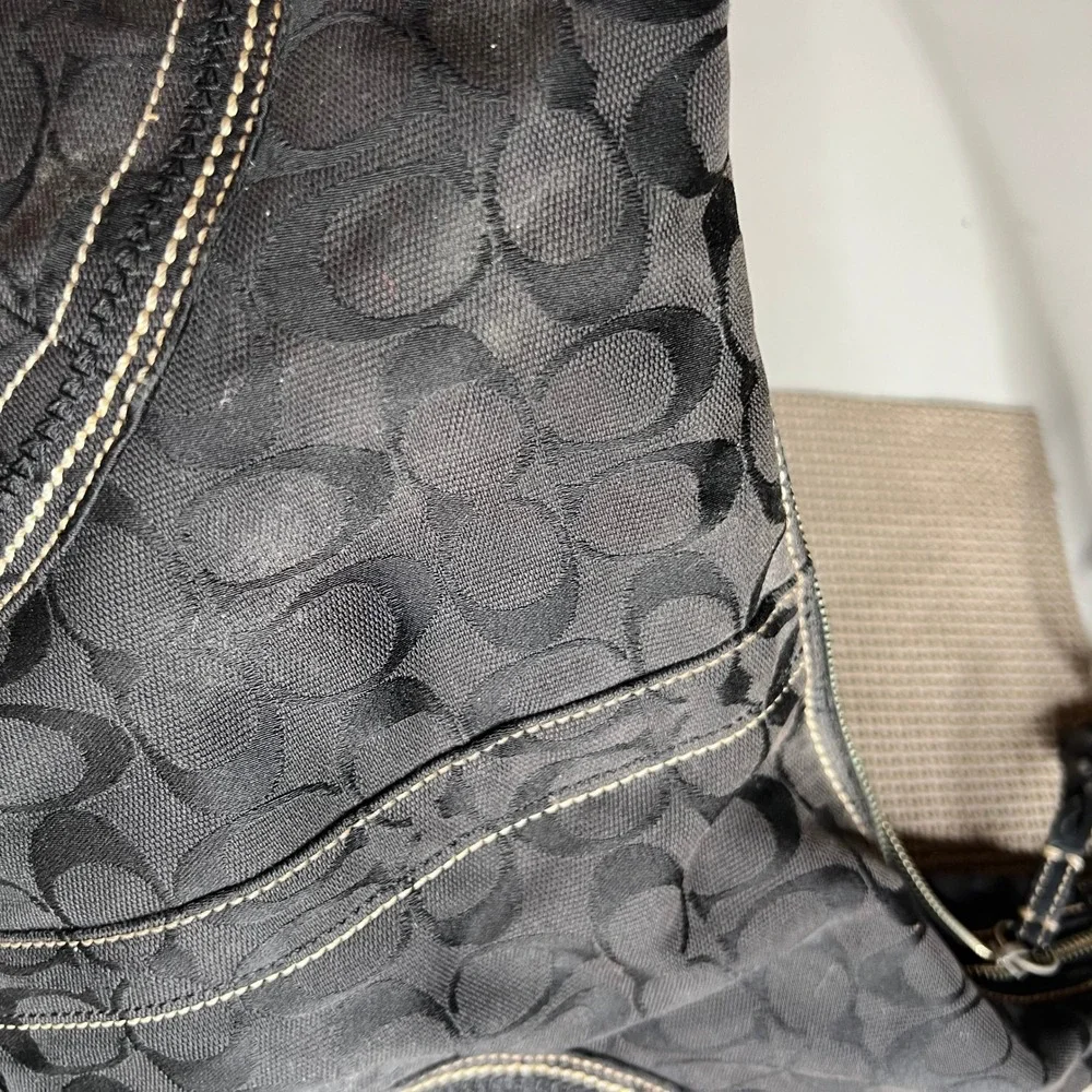Coach Ergo Signature Jacquard Hobo Bag Black Monogram K0668-10601